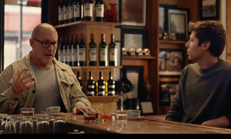 Jony Ive and Sam Altman in an ad for the announcement of io